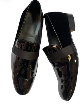 Massimo Matteo Black Patent & Velvet Slip-On Loafers